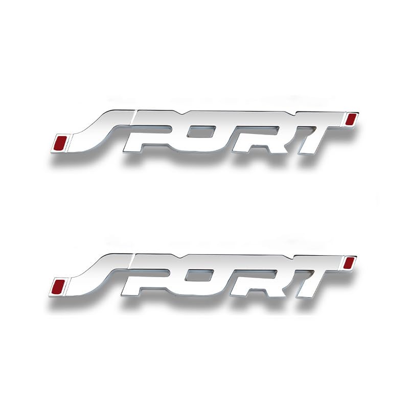 STHIRA 2pcs 3D Car Sticker Metal Car Sticker Sport Logo Metal Sticker for Car, Modification Car Waterproof Sticker Car Decor Sticker for Car Door, Door Handle, Car Tail, Silver STHIRA 2pcs 3D Car Sticker Metal Car Sticker Sport Logo Metal Sticker for Car, Modification Car Waterproof Sticker Car Decor Sticker for Car Door, Door Handle, Car Tail, Silver